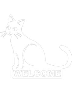 Cat Welcome Sign Coloring Pages Pdf, Free Vectors File
